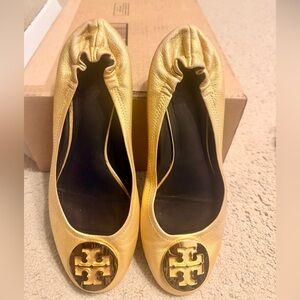 Tory Burch Gold Flats